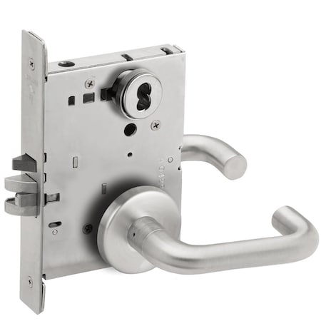 Schlage Grade 1 Classroom Security Mortise Lock, Schlage FSIC Less Core, 03 Lever, B Rose, Satin Chrome Fini L9071J 03B 626